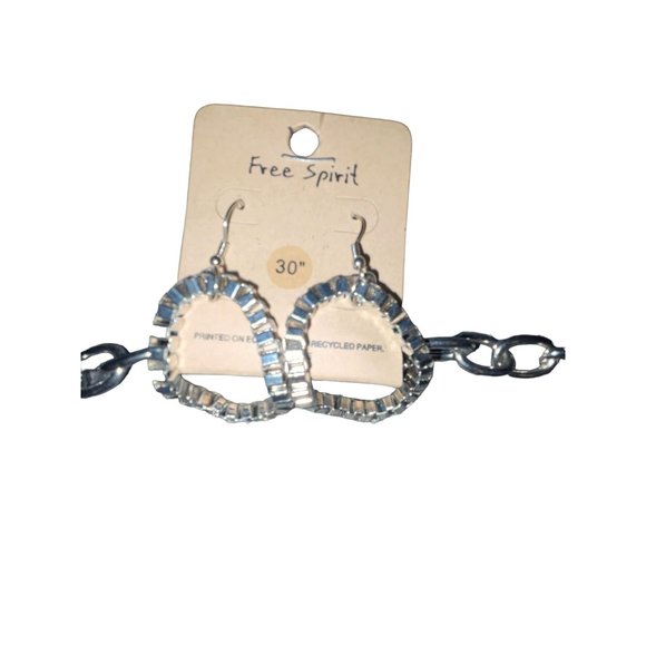 Free Spirit Earring & Necklace Set Silver Tone Lead Free Boho Gothic NEW on Card - Picture 2 of 3